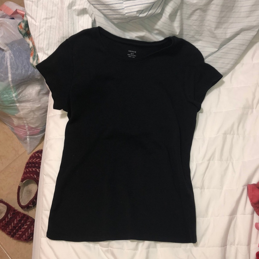 plain black tee